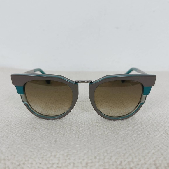 FENDI Teal Gray Cat Eye Metropolis Sunglasses - Picture 3 of 8